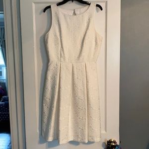 DAVID MEISTER Jacquard White Dress - Size 10
